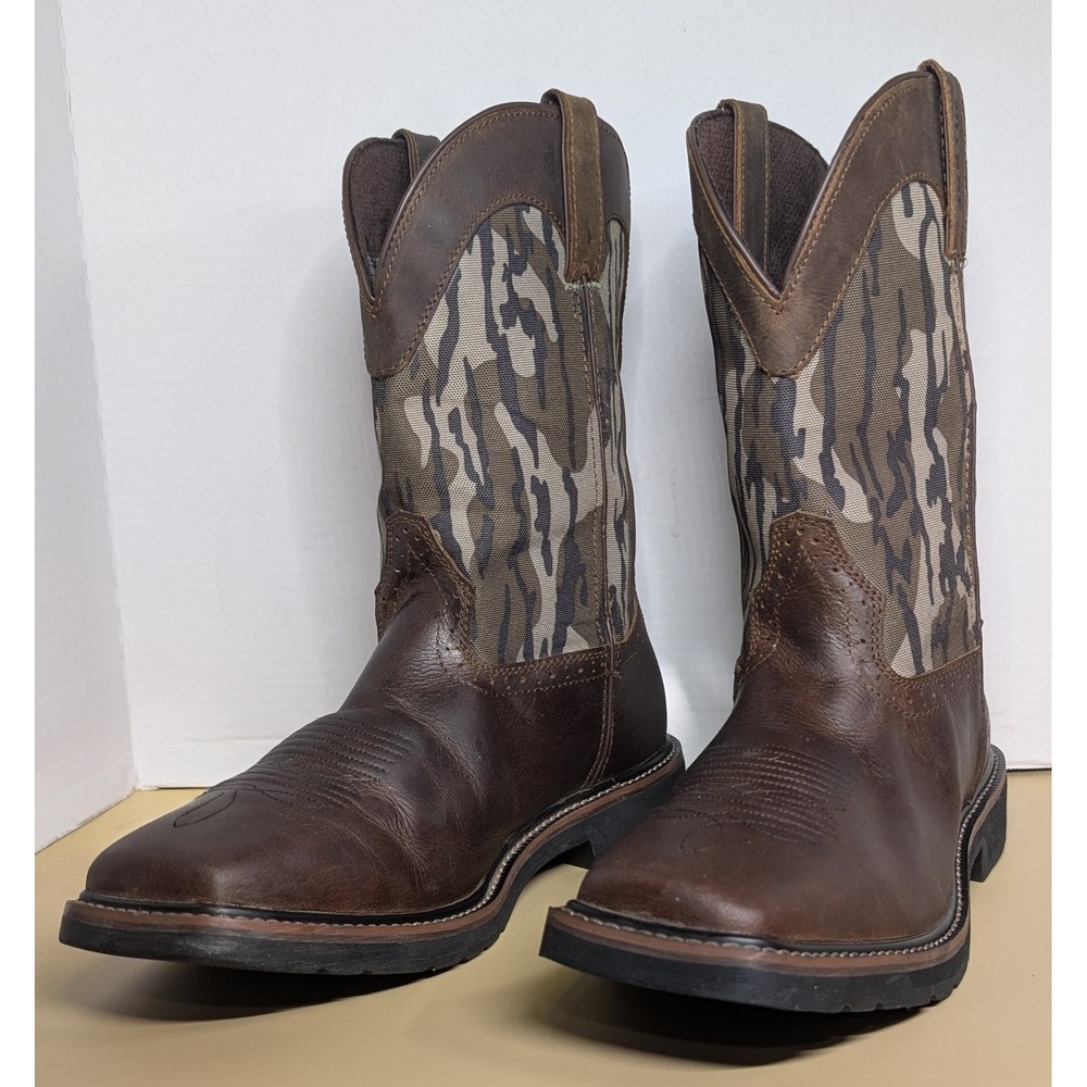 Justin Trekker Mossy Oak Bottomland Camo Square Toe Work Boots SE4420 Mens 11 D
